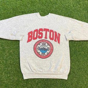 Vintage 1998 Boston University Crewneck Sweatshirt, Boston University Shirt